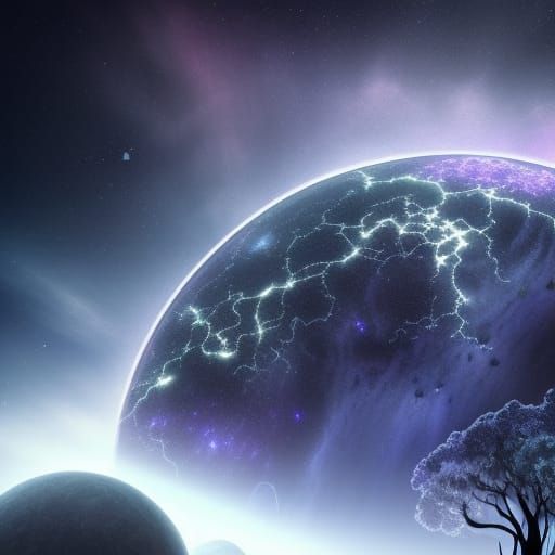 Gothic Planet with Fire and Lightning in Unreal Engine