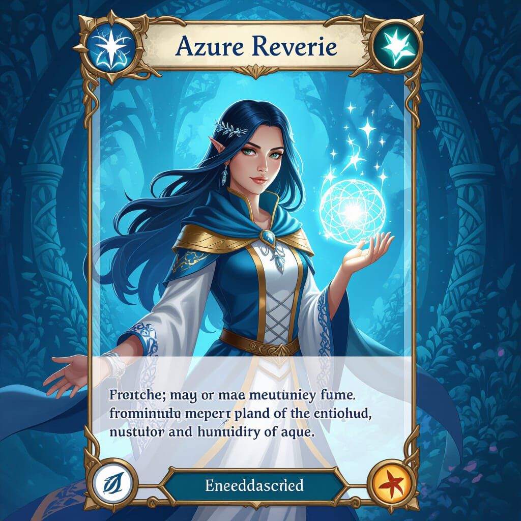 Azure Reverie Magic Trading Card Art