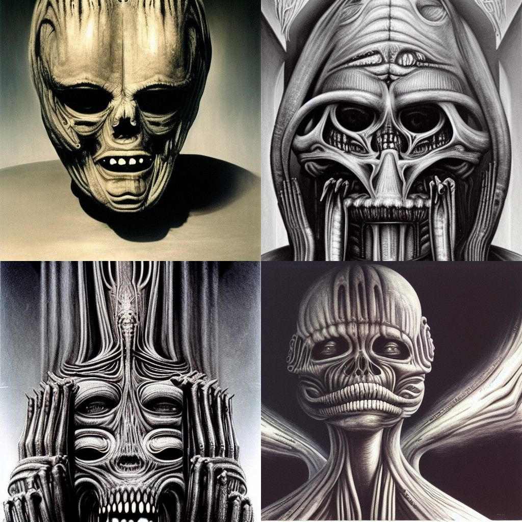 Surreal Biomechanical Landscape in Giger Style