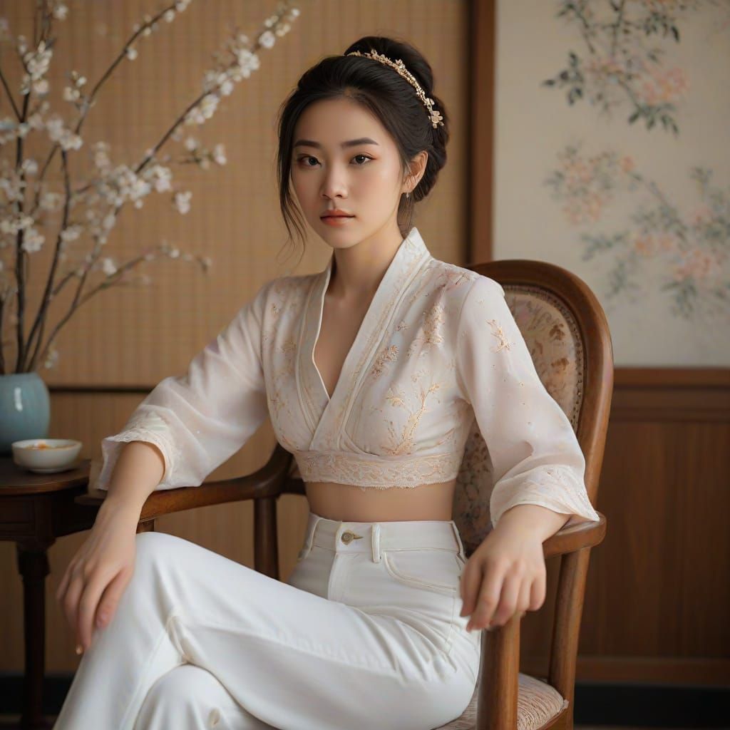 Photorealistic Japanese Woman in Traditional Setting