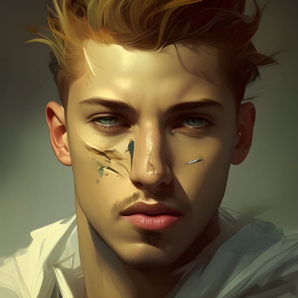 Fiery-Eyed Boy: Hyperrealistic 8K Portrait