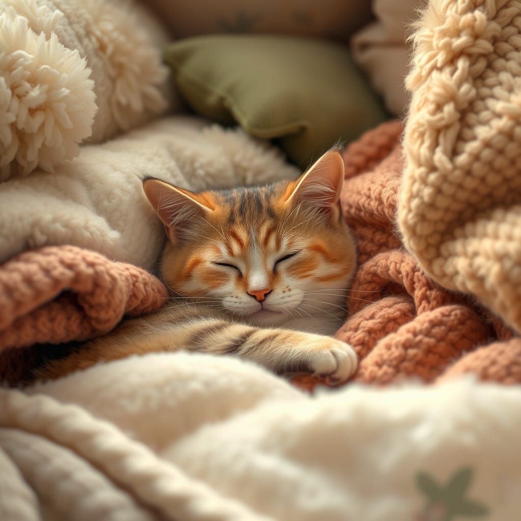 Cozy Cat in a Warm Snug Haven