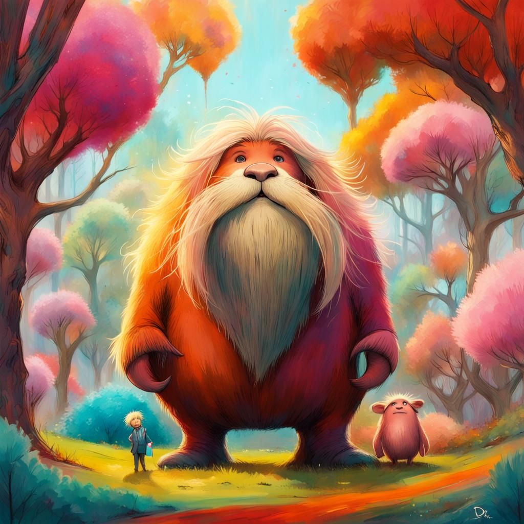 Thor as The Lorax in Seuss Style