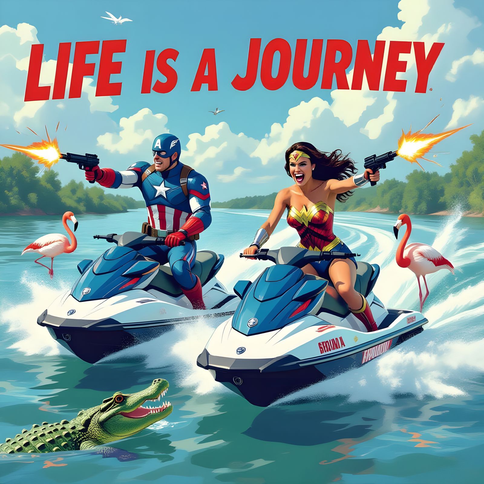 Captain America and Wonder Woman's Amazon Adventure