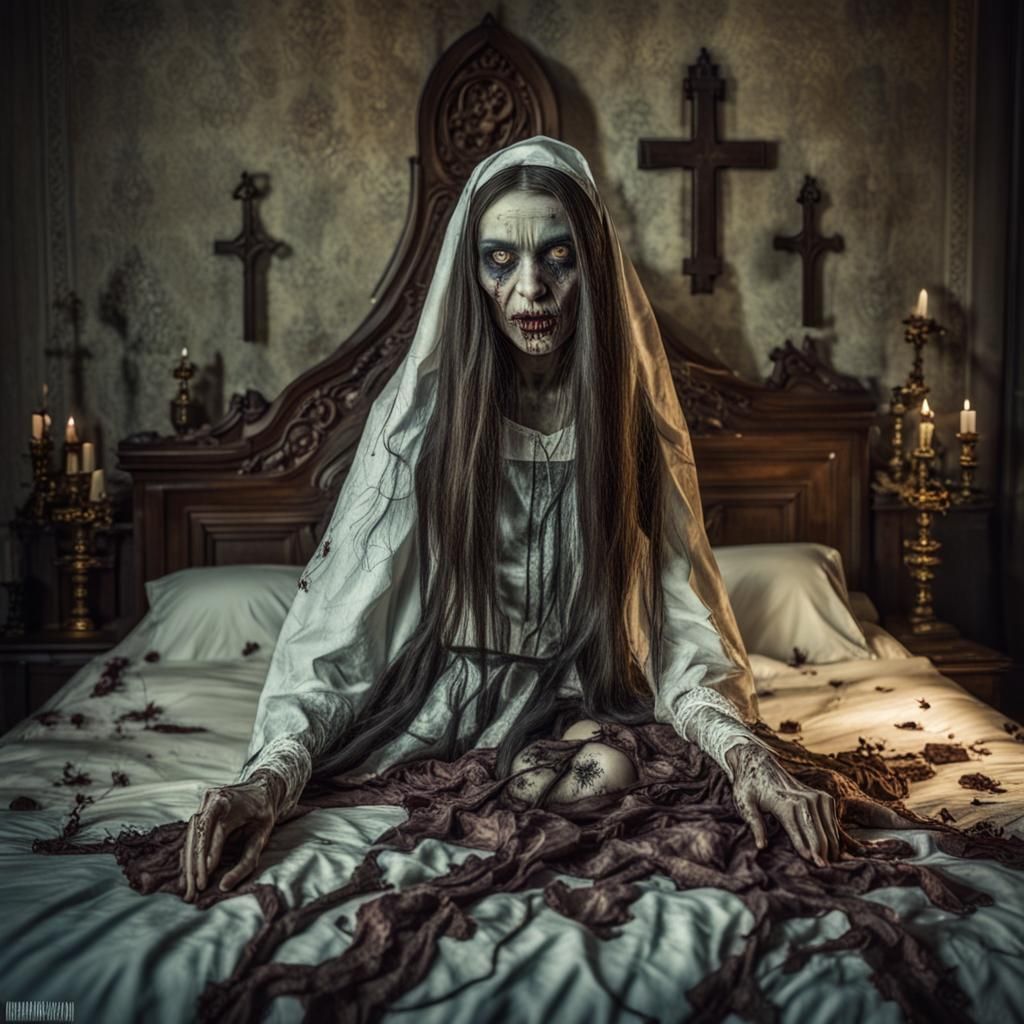 Zombie Nun in Anime Key Visual Style