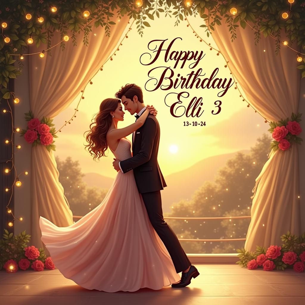 Romantic Waltz Scene in Fantasy Concept Art Style