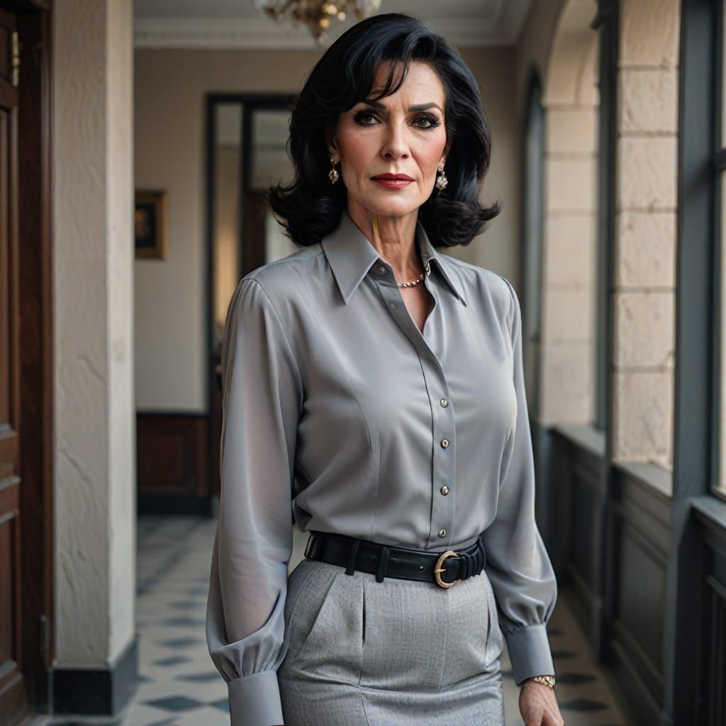 Elegant 80s Style Portrait of a Mature Cross-dresser