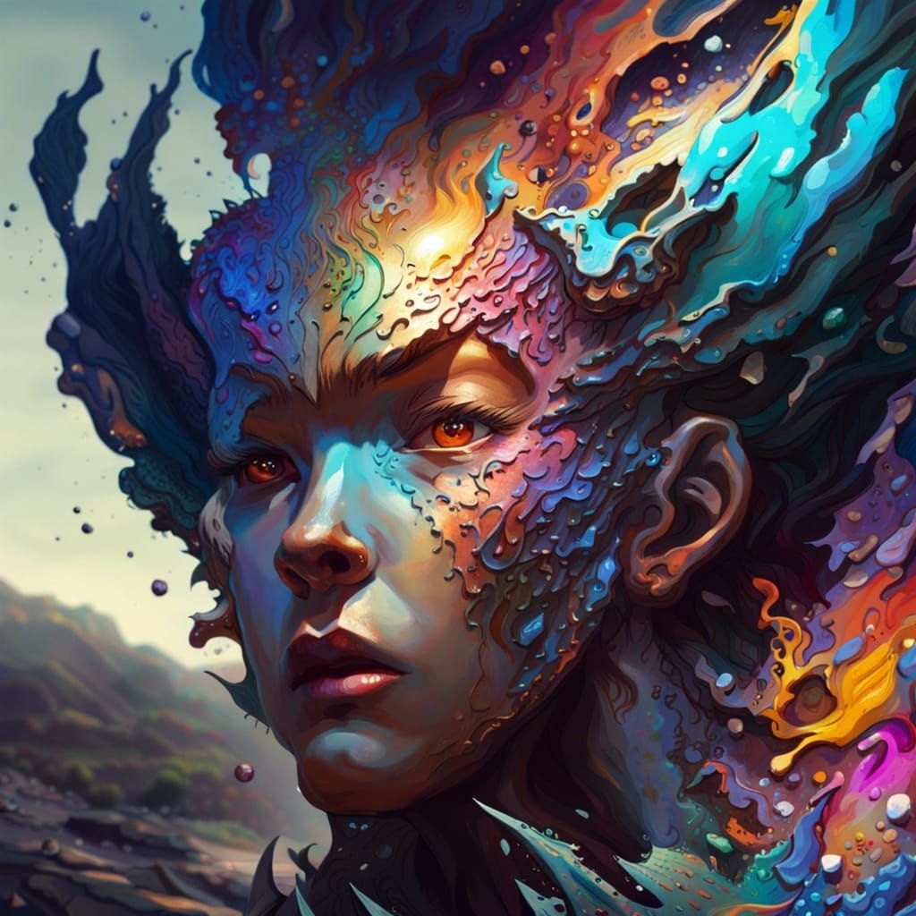 Hyperrealistic Fantasy Landscape Splash Art