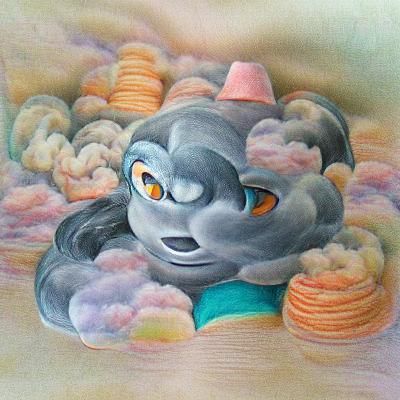 Smoky Clouds in Pastel Drawing