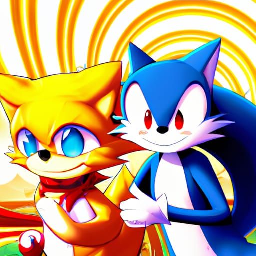 Sonic and Tails in Anime Style