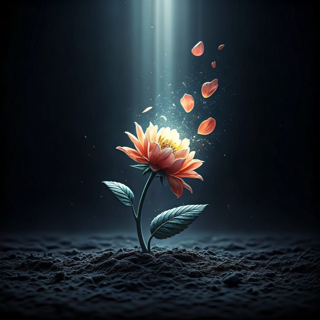 Deconstructed Flower Unraveling: Conceptual Abstract Decay