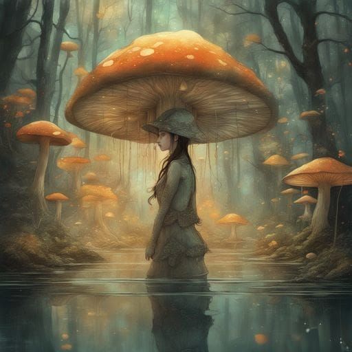 Mushroom Princess in Fairy-Tale Style
