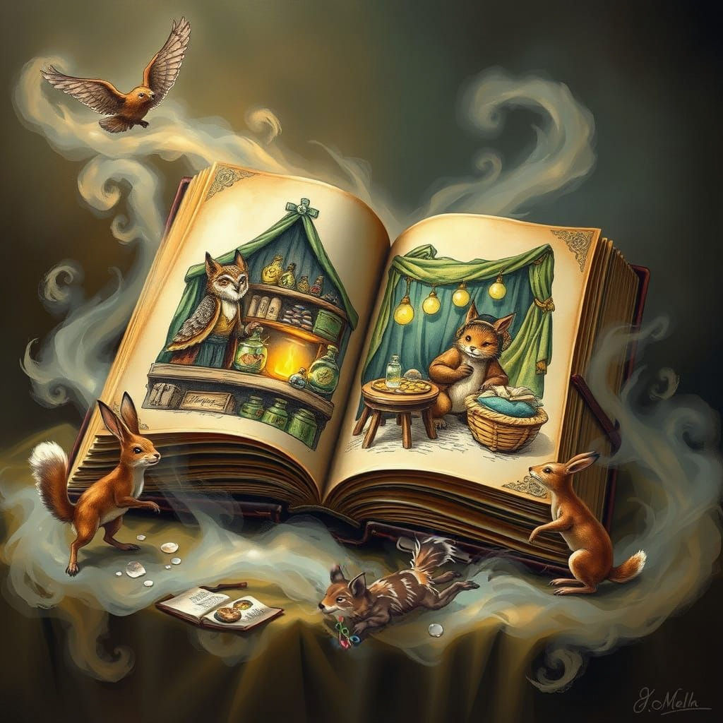 Medieval Fantasy Market Unfolds from Ancient Tome