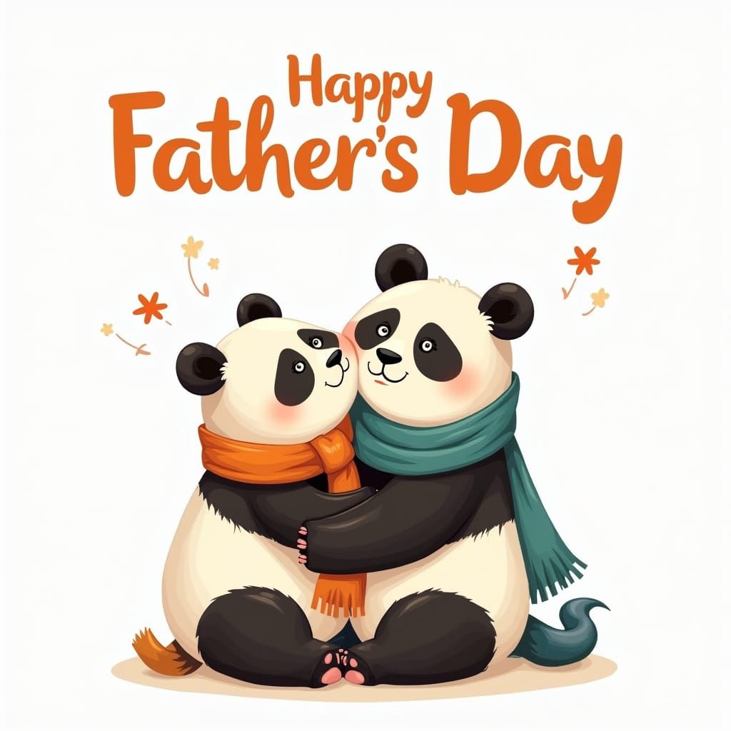 Fatherly Love in Whimsical Cartoon Style