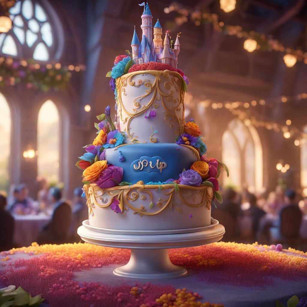 Disney's Up Wedding Cake: Detailed Matte Painting