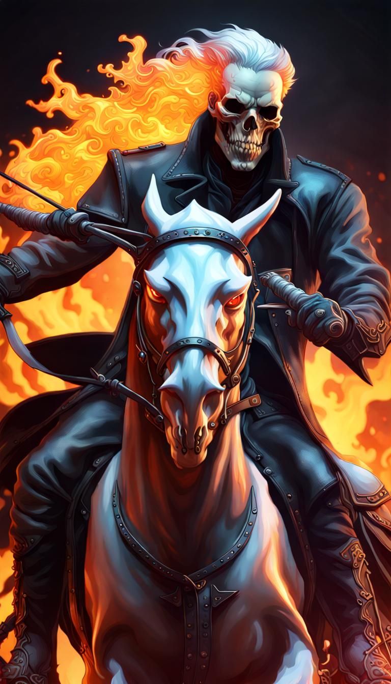 Headless Horseman Ghost Rider: Halloween Art
