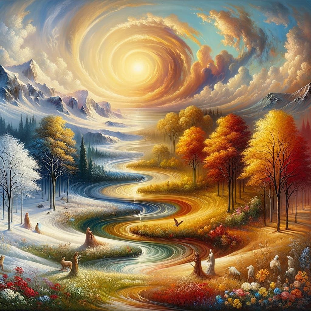 Seasonal Oil Painting in Fine Brush Strokes and Palette Knif...