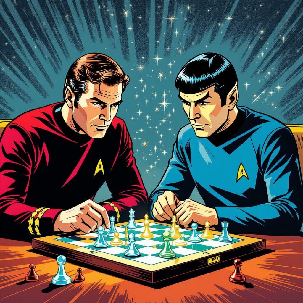 Star Trek Tridimensional Chess With Kirk And Spock