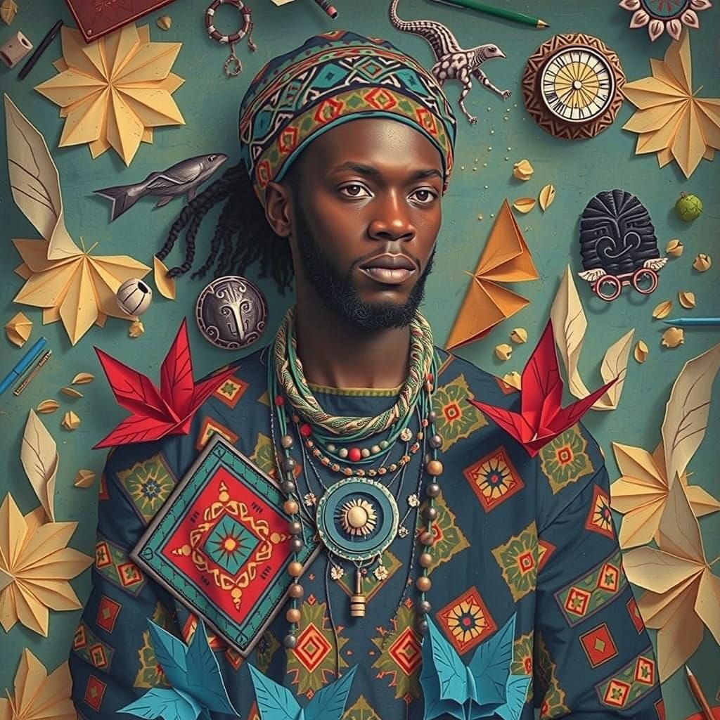 African Mystic Artisan in Traditional Attire