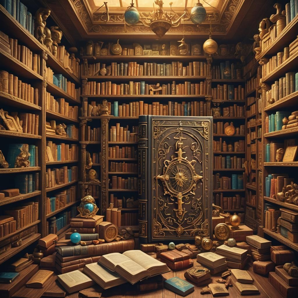 Surrealist Book in a Fantastical Supermarket