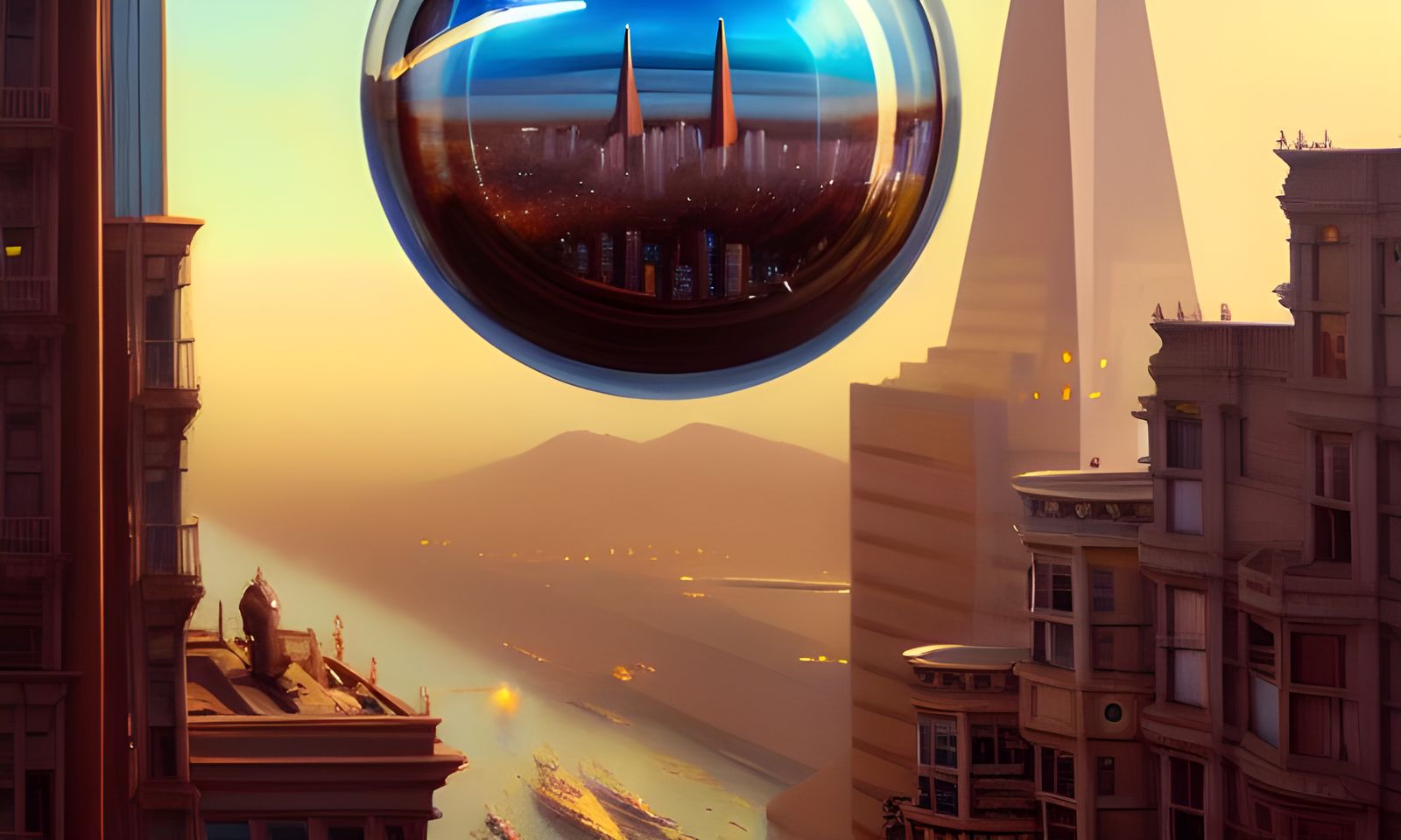 San Francisco in Glass Orb: Hyperdetailed 8K Concept