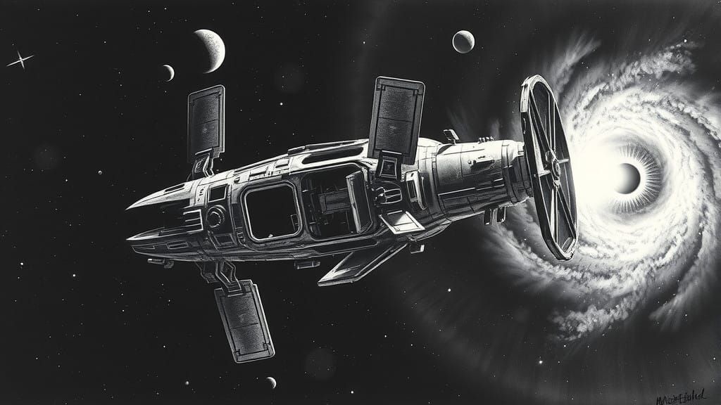 Surreal Spacecraft in Cosmic Black Hole Landscape