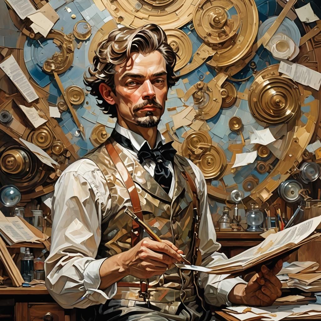 Whimsical Classroom in the Sky: Impasto Oil Painting