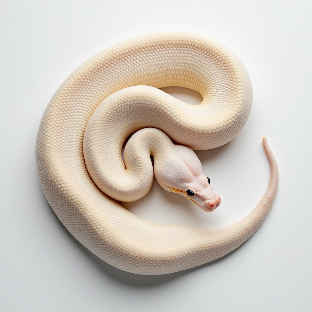 Snow-White Dual-Headed Ball Python in Vibrant Super Fire Sty...