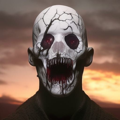 Terrifying Eyeless Monster Concept Art in Dark Fantasy Style