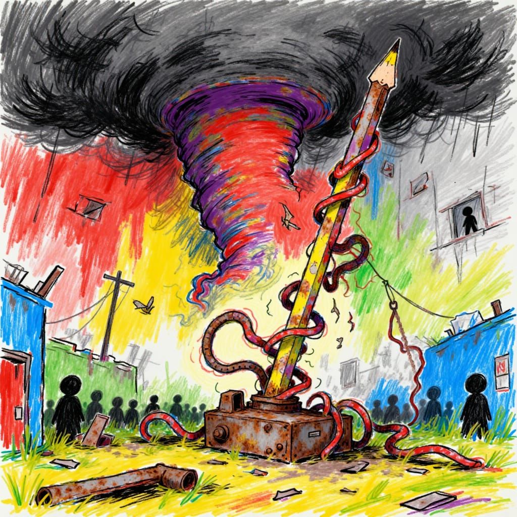 Giant Pencil Creates Violent Tornado in DysTurbd MarKyRz Sty...
