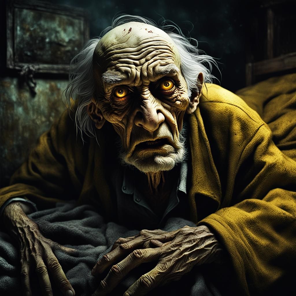 Creepy Old Man Hiding Underneath Bed