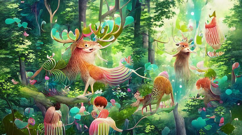 Magical Forest Creature in Summer Sunlight