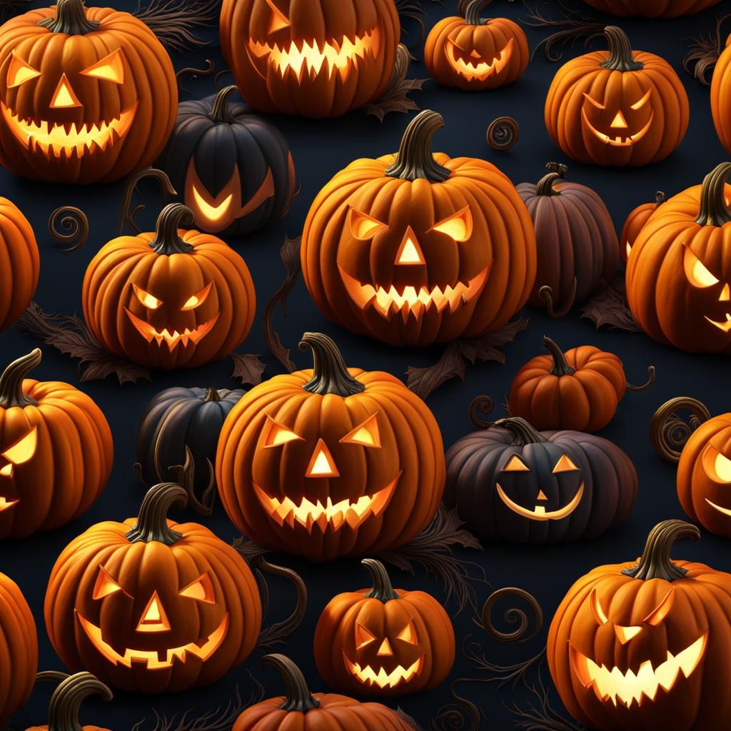 Intricate Pumpkin Carvings: Halloween Art