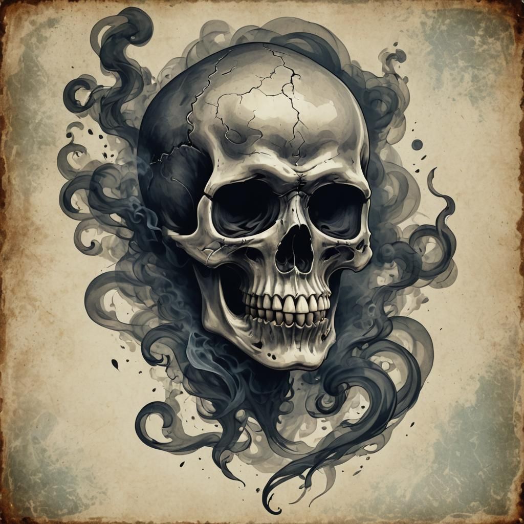 Smokey Skull: Macabre Digital Art