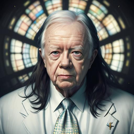 Jimmy Carter Portrait in White House, Detailed Art