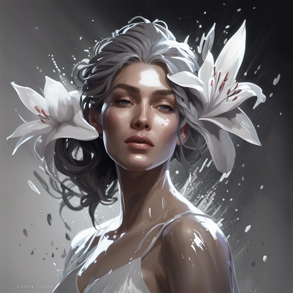 Lily Woman Portrait in Artgerm Style, 8K