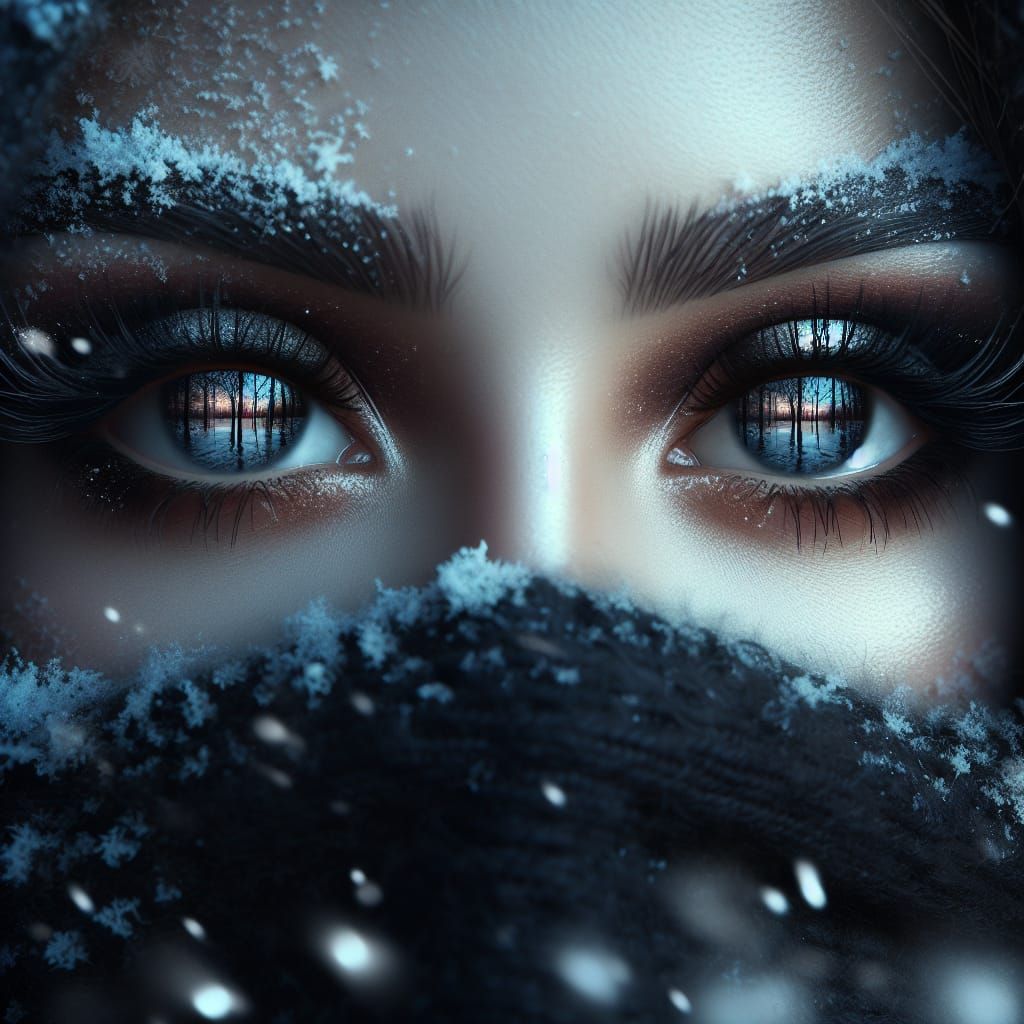 Ethereal Young Woman's Eyes in Hyperrealistic Closeup