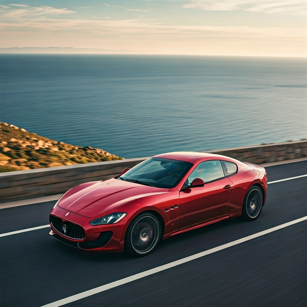 Red Maserati GranTurismo on Scenic Coastal Road