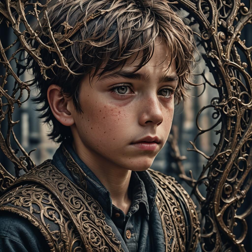 Hyperrealistic Portrait of a Boy in Cinematic Lighting