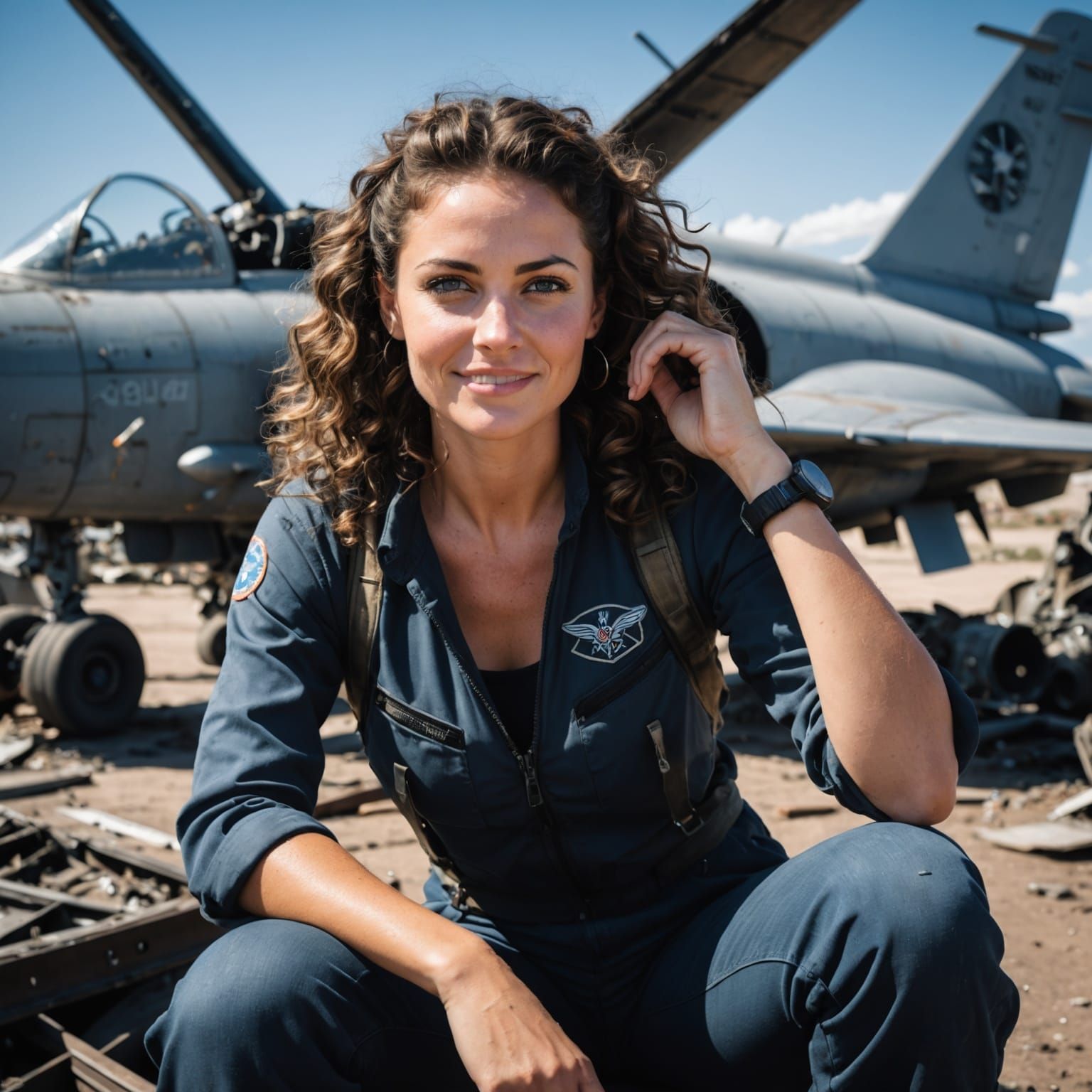 Aircraft Mechanic Woman in Arizona Scrapyard