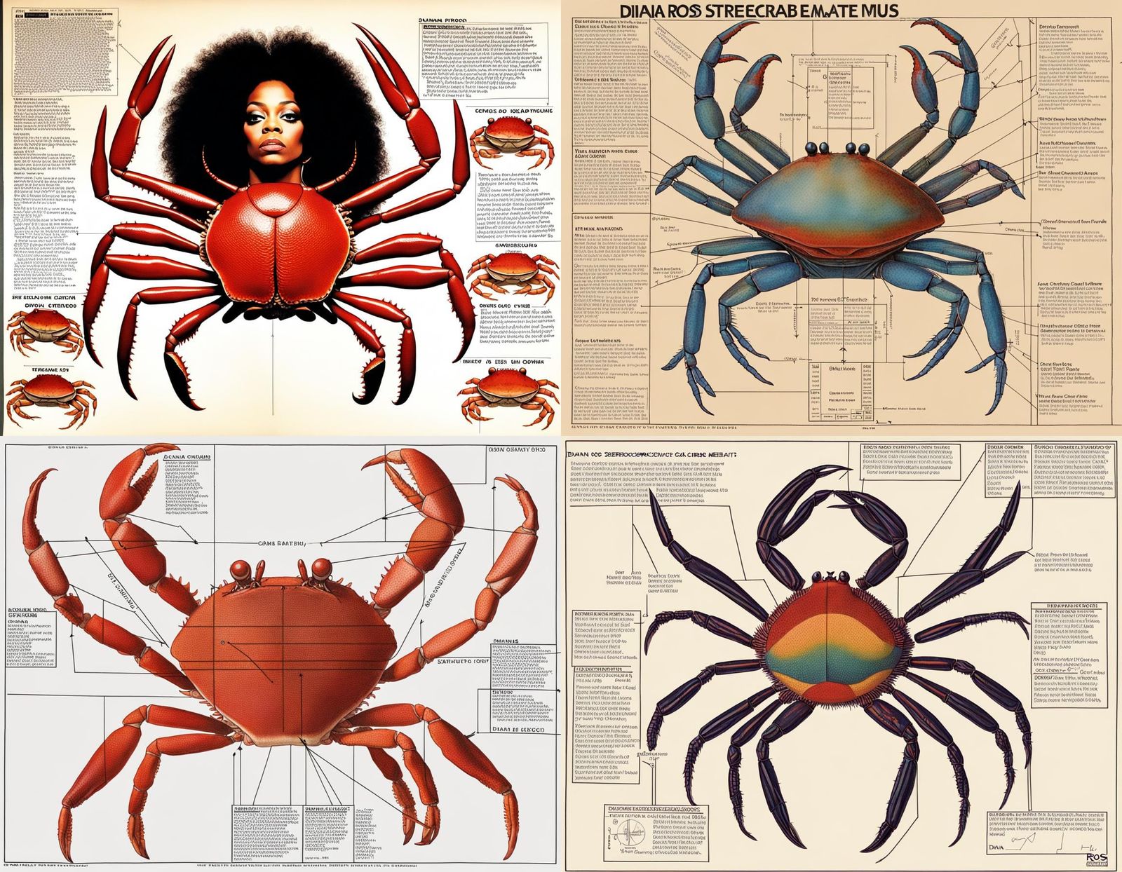 Diana Ross Crab Anatomy Diagram: AI Generated