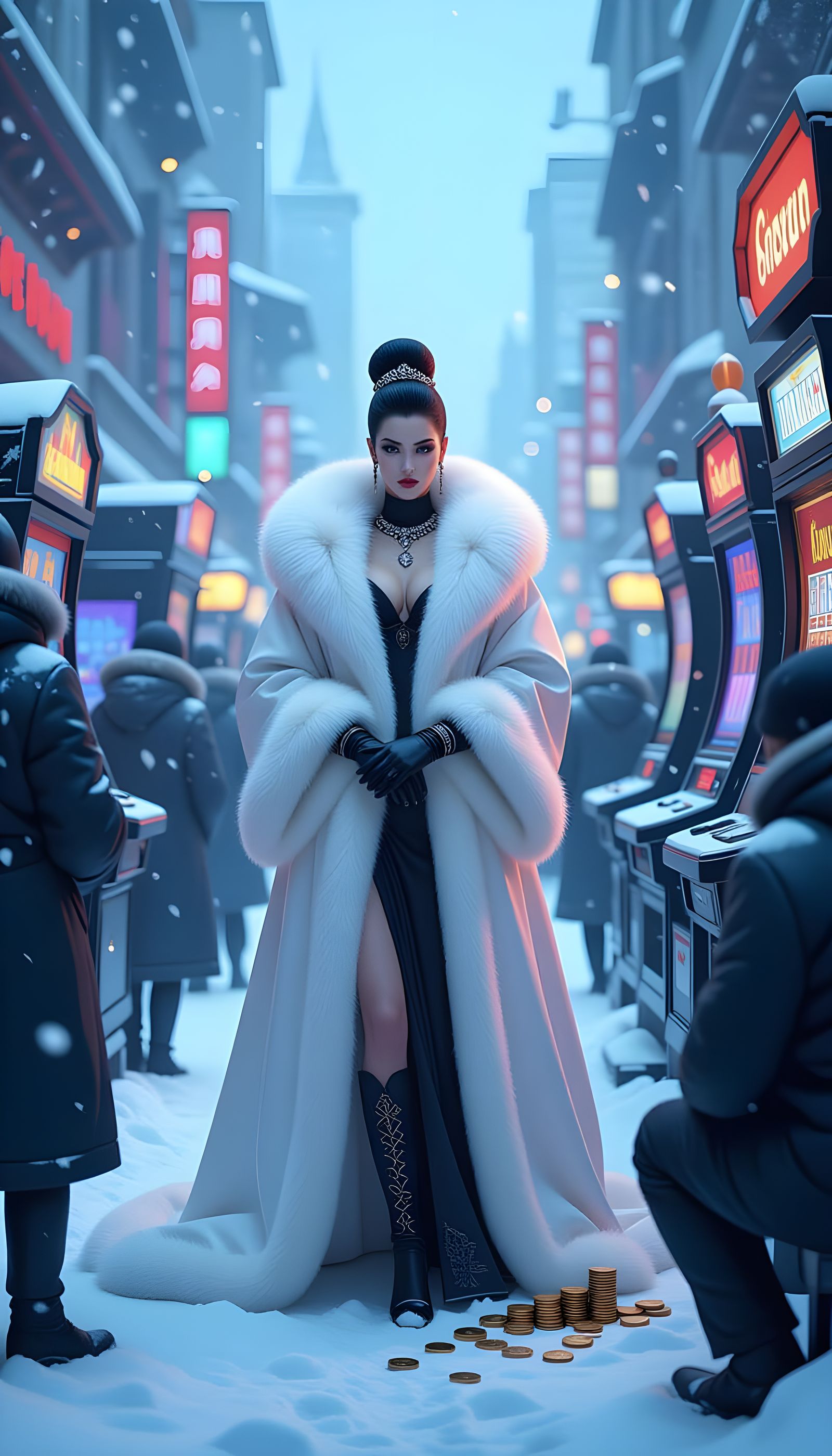 Snowy Empress Among Gamblers in a Foreign Land