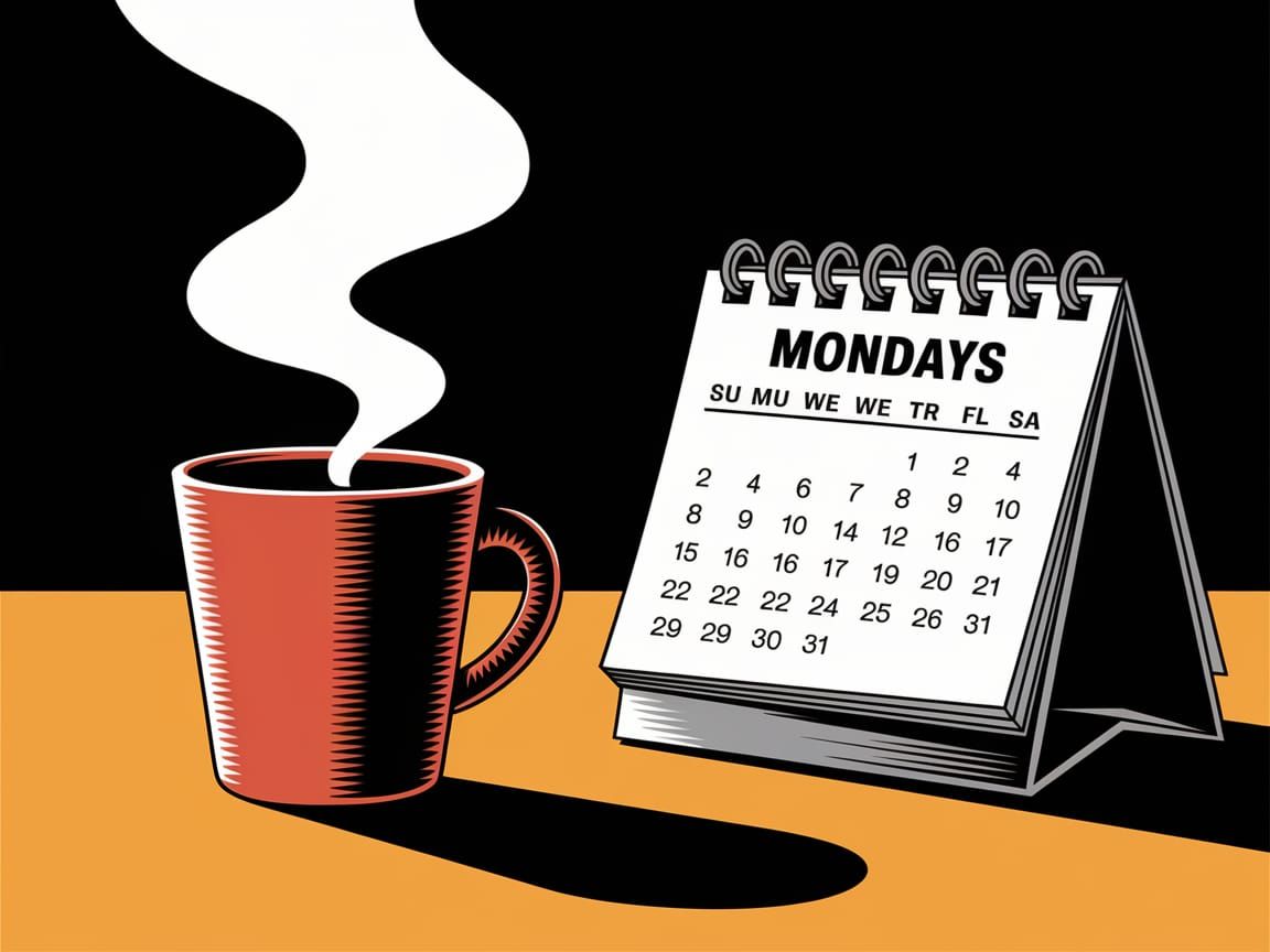 Monday Morning Aura Coffee Cup as Silk-Screen Print