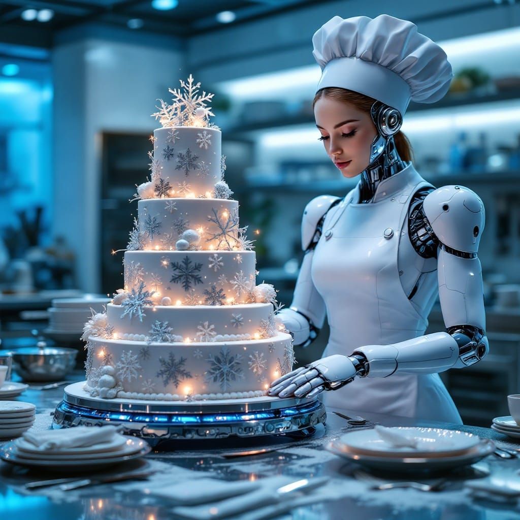 Android Pastry Chef Created Winter Holiday Cake