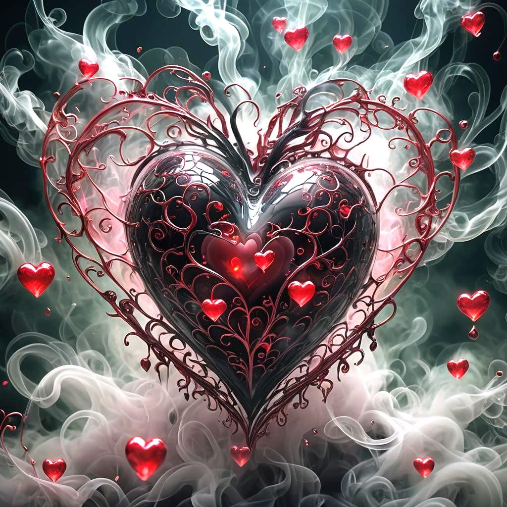 Surreal Heart with Floating Eyes, a Dali-esque Vision