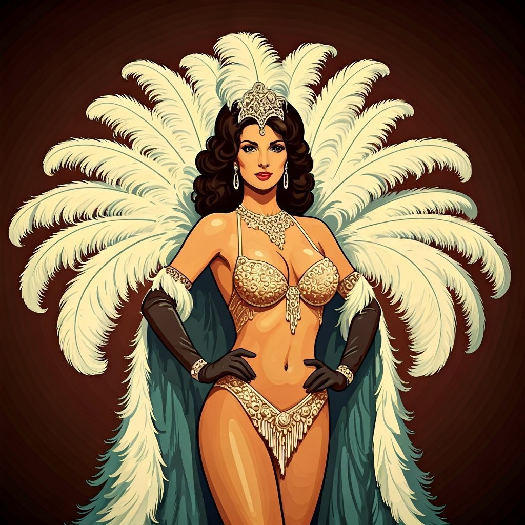 Glamorous 1970s Showgirls in Retro Style