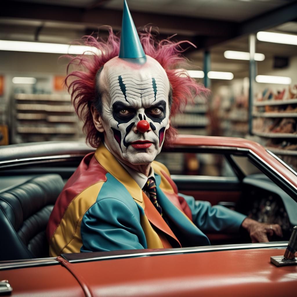 Michael Keaton and Jack Nicholson as Clown Skeleton