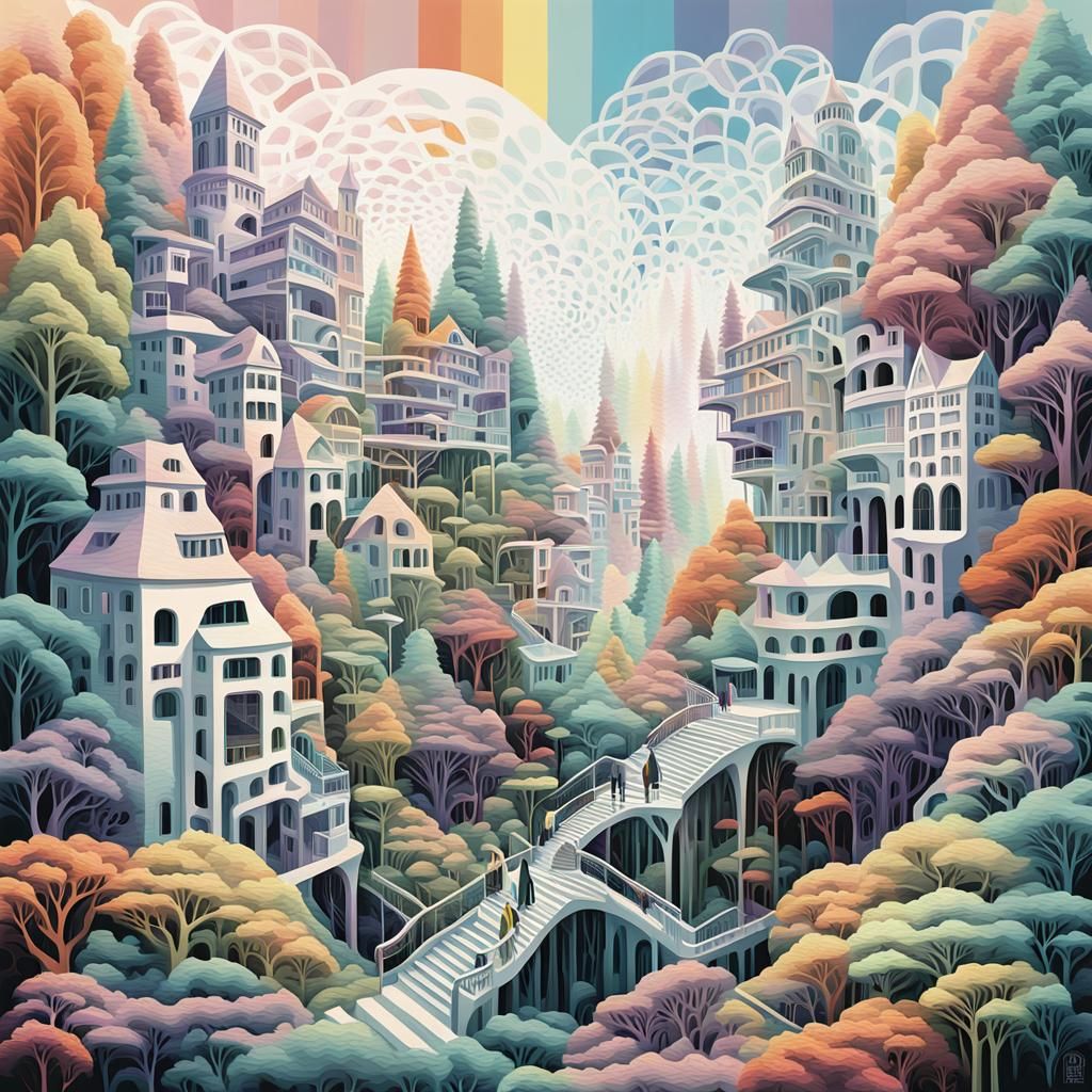 digital stunning artwork. abstract surrealism art style by E...