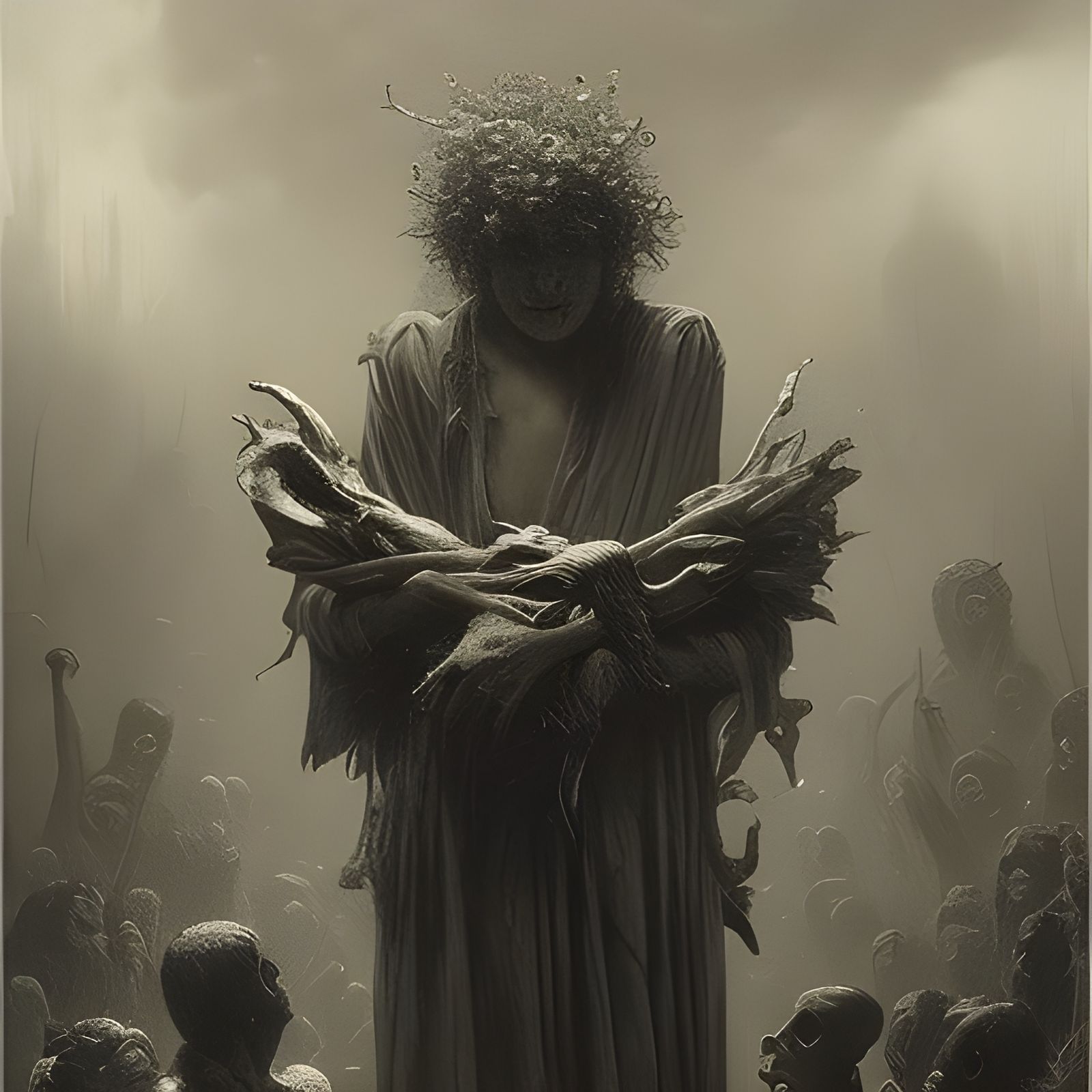 Monsters Share Flowers: A Gothic Horror Scene