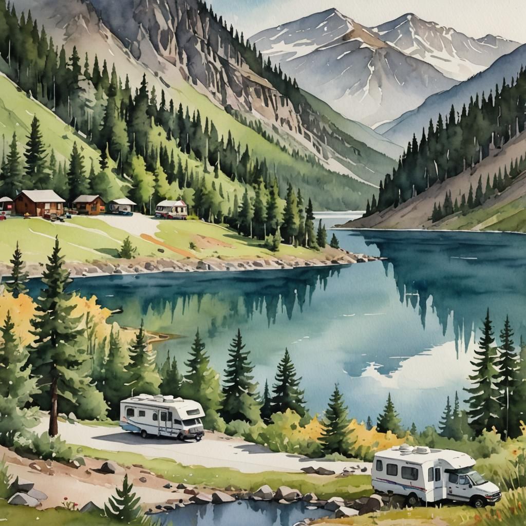 Watercolor RV Campground in the Mountains